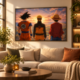 Poster Legends Unite – Goku x Naruto x Luffy