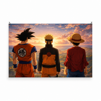 Poster Legends Unite – Goku x Naruto x Luffy