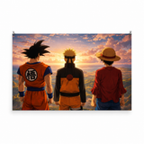 Poster Legends Unite – Goku x Naruto x Luffy